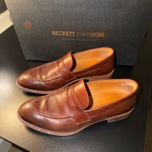 Beckett Simonon Cohen Leather Loafers (Oak) Size M 7